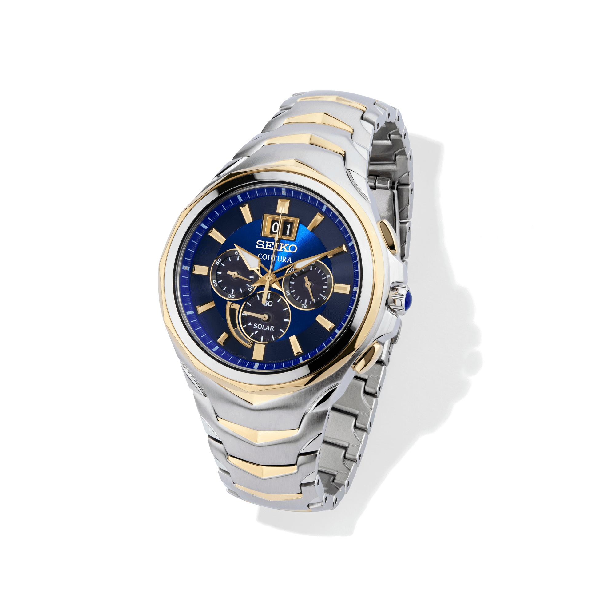 Seiko Men's Coutura Solar Chronograph Sport Watch Blue Dial