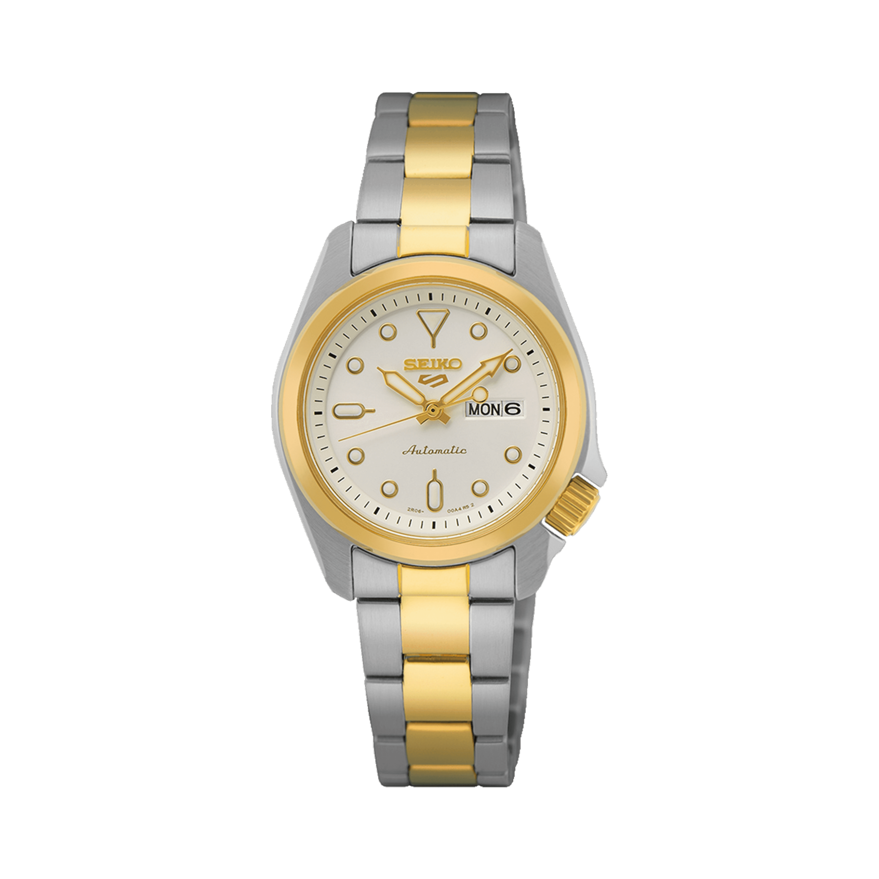 Seiko Seiko 5 Women s 28mm Stainless Steel Yellow Gold Plated Two Tone Automatic Watch SRE004K