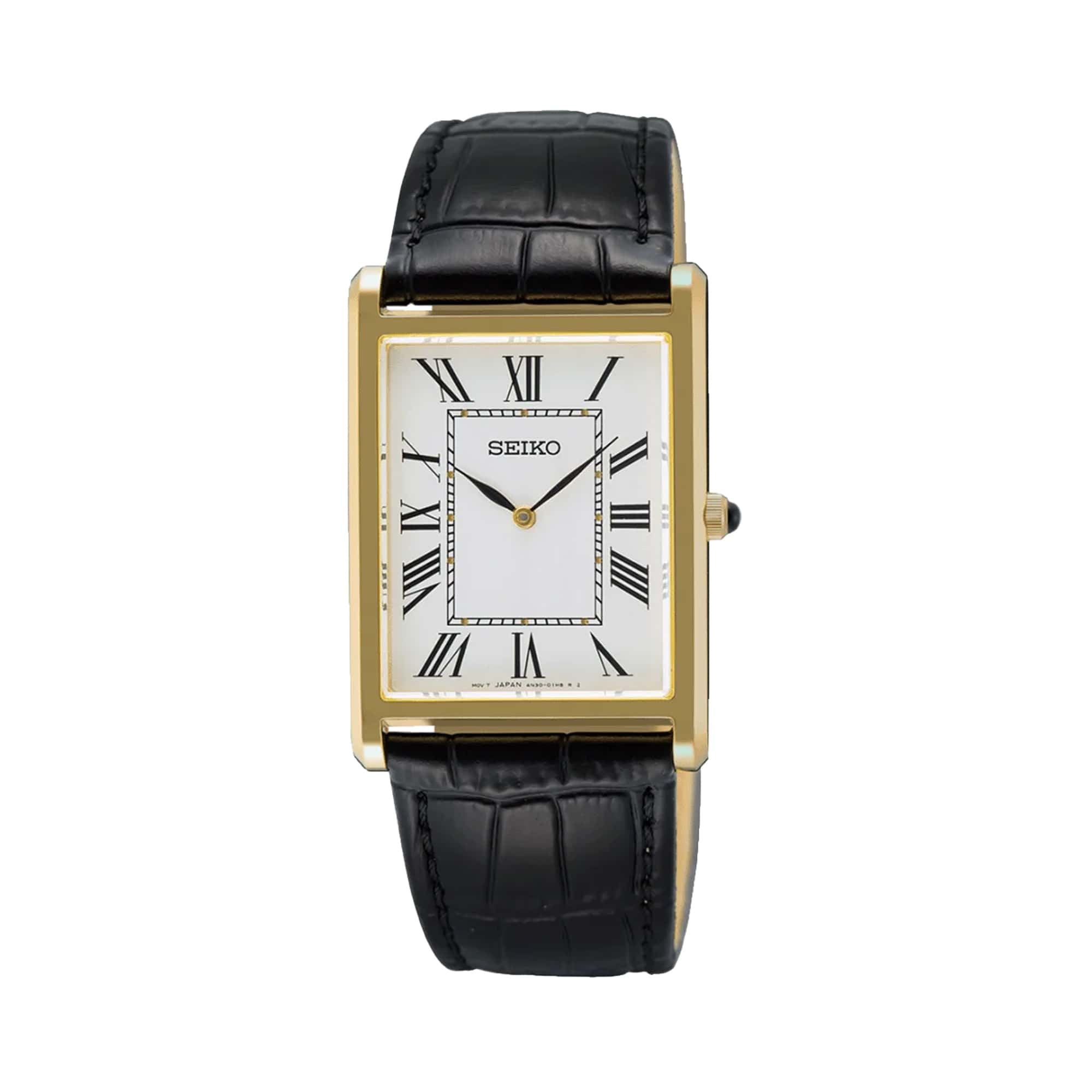 Seiko SWR104P Gold Square Case Watch | Elegant Vintage Style