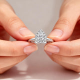 Everlasting 1.92ct TW Pear Lab-Grown Diamond Floral Halo Engagement Ring in 18ct White Gold