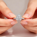 Everlasting 1.92ct TW Pear Lab-Grown Diamond Floral Halo Engagement Ring in 18ct White Gold