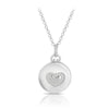 Small Circle Heart Polished Locket Pendant in Sterling Silver