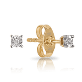 Small Illusion Set Diamond Stud Earrings in 9ct Yellow Gold