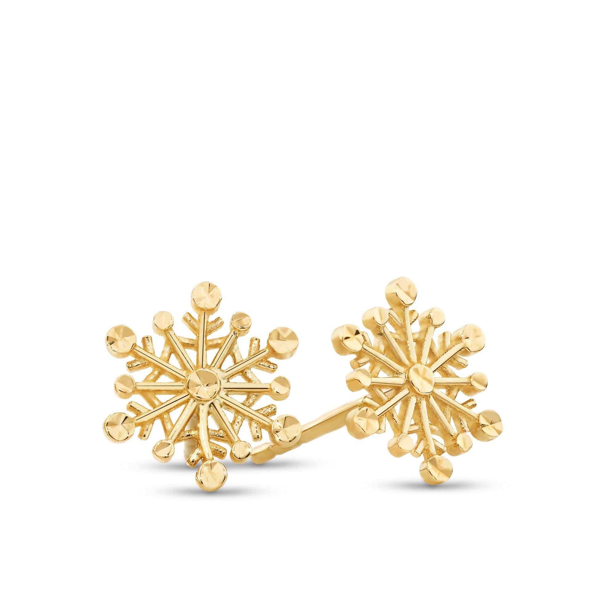 Snowflake Stud Earrings in 9ct Yellow Gold