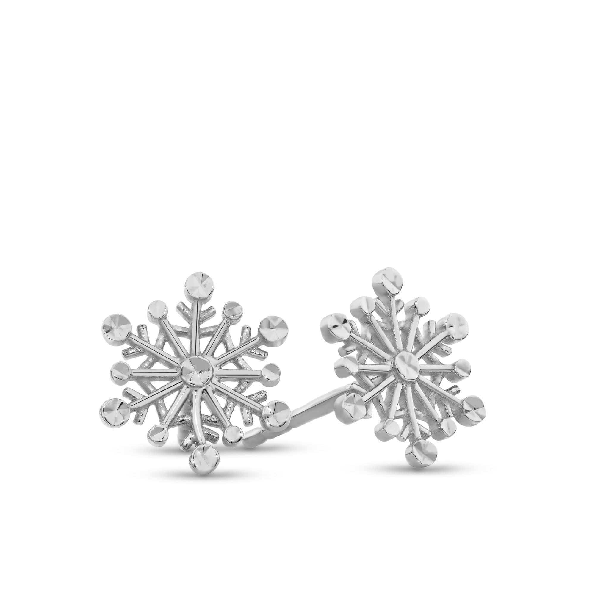 Snowflake Stud Earrings in Sterling Silver