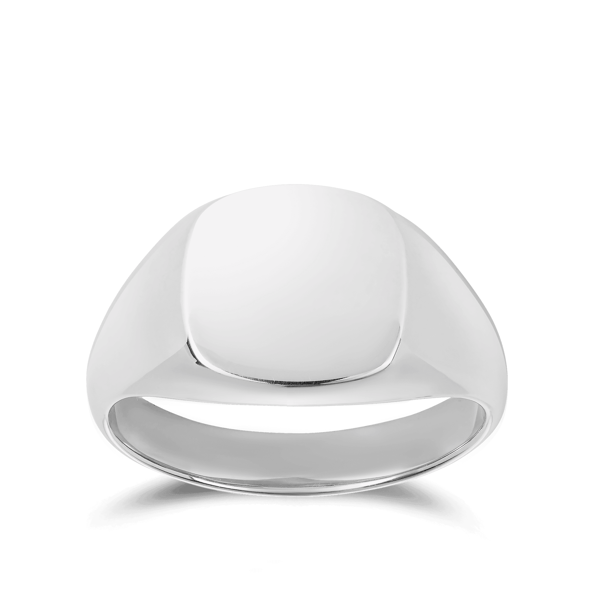 Solid Cushion Shape Signet Ring in Sterling Silver
