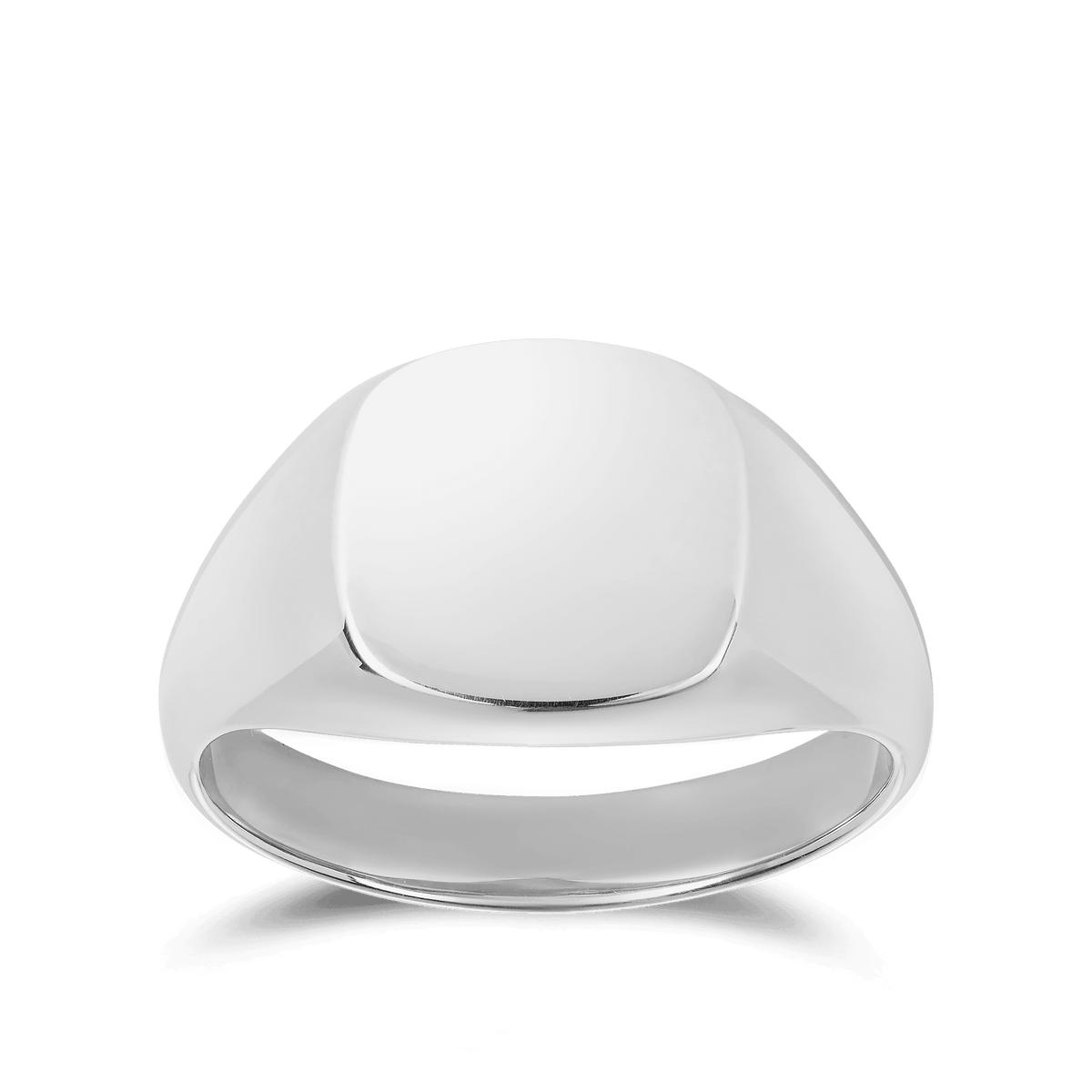 Solid Cushion Shape Signet Ring in Sterling Silver - Wallace Bishop