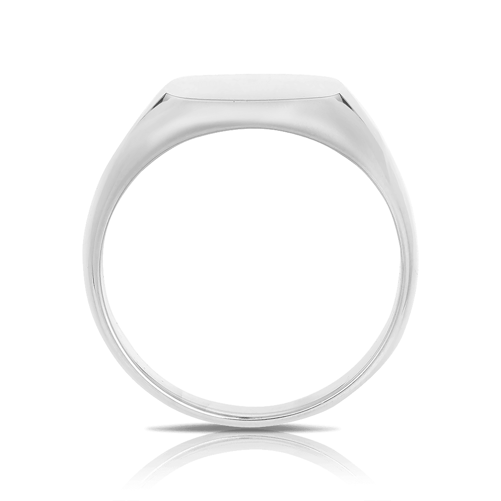Solid Cushion Shape Signet Ring in Sterling Silver - Wallace Bishop