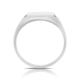 Solid Cushion Shape Signet Ring in Sterling Silver