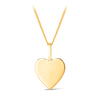 Solid Heart Shape Pendant in 9ct Yellow Gold