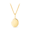Solid Oval Shape Pendant in 9ct Yellow Gold