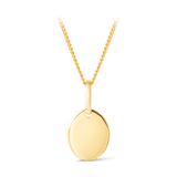 Solid Oval Shape Pendant in 9ct Yellow Gold