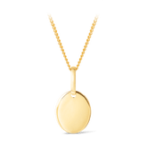 Solid Oval Shape Pendant in 9ct Yellow Gold - Wallace Bishop