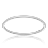Solid Round Bangle in Sterling Silver