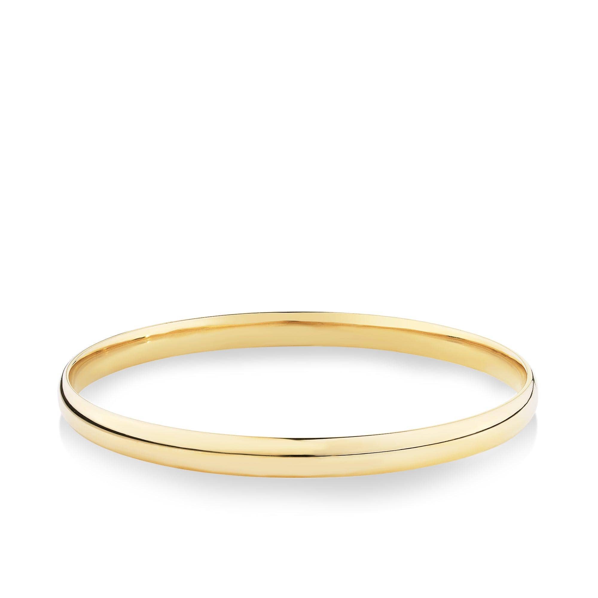 Solid Round Comfort-Fit Bangle in 9ct Yellow Gold