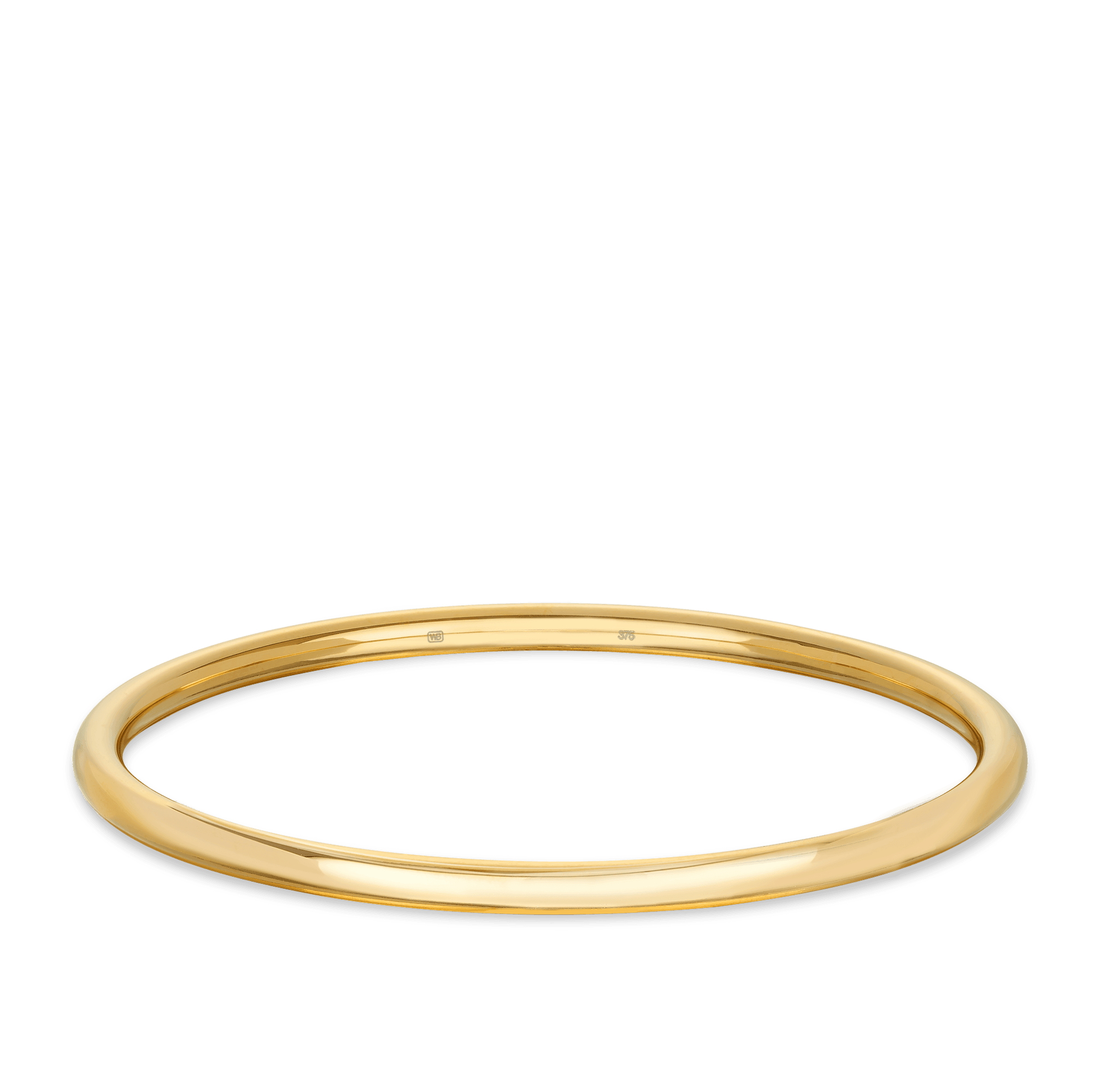 Solid Round Golf Bangle in 9ct Yellow Gold