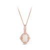 Solid White Opal & Diamond Pendant in 9ct Rose Gold - Wallace Bishop