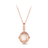 Solid White Opal & Diamond Pendant in 9ct Rose Gold - Wallace Bishop