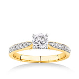 0.70ct TW Solitaire Diamond Engagement Ring in 9ct Yellow and White Gold