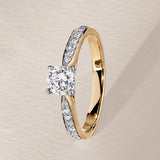 0.70ct TW Solitaire Diamond Engagement Ring in 9ct Yellow and White Gold