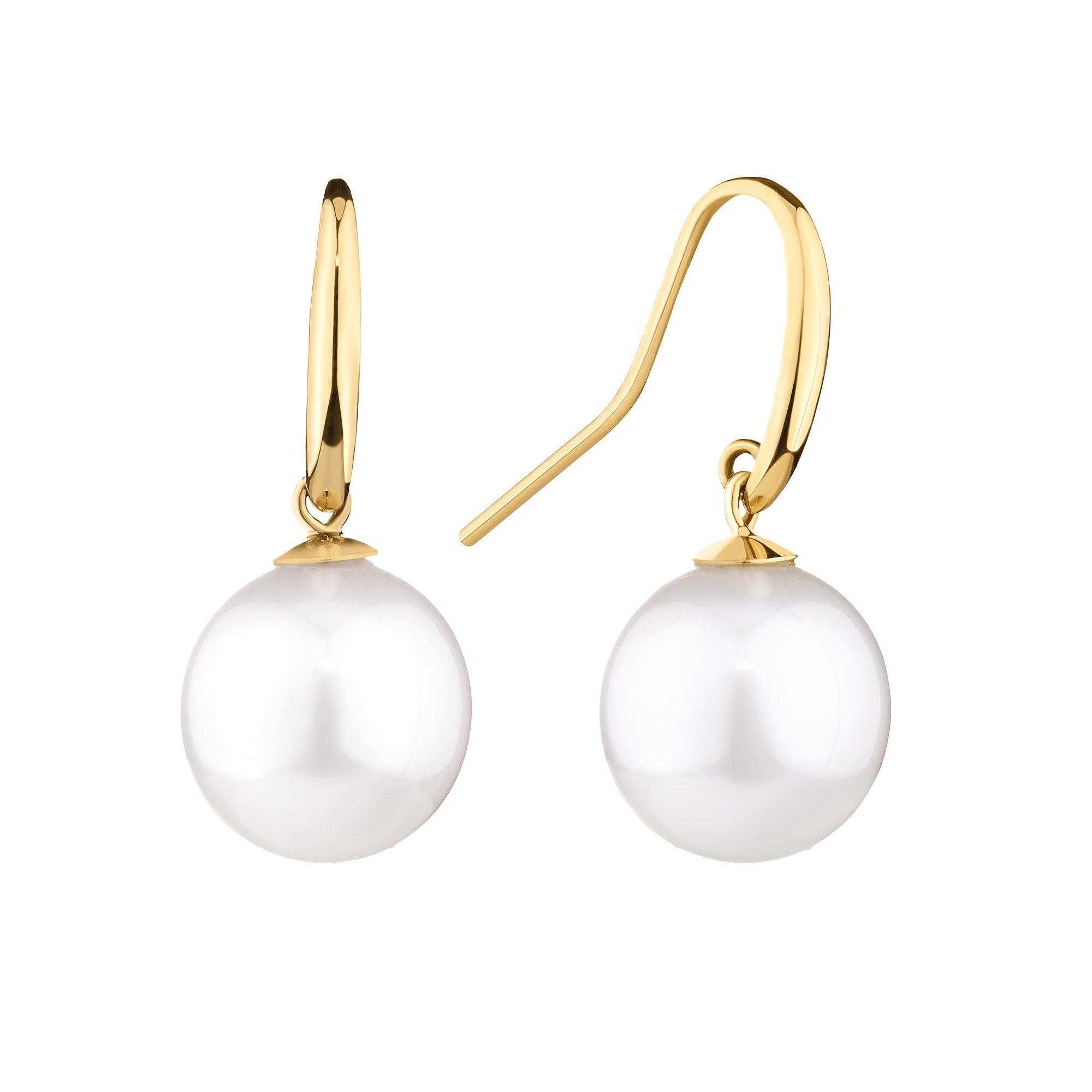 Australian South Sea Pearl Drop Earrings in 18ct Yellow Gold