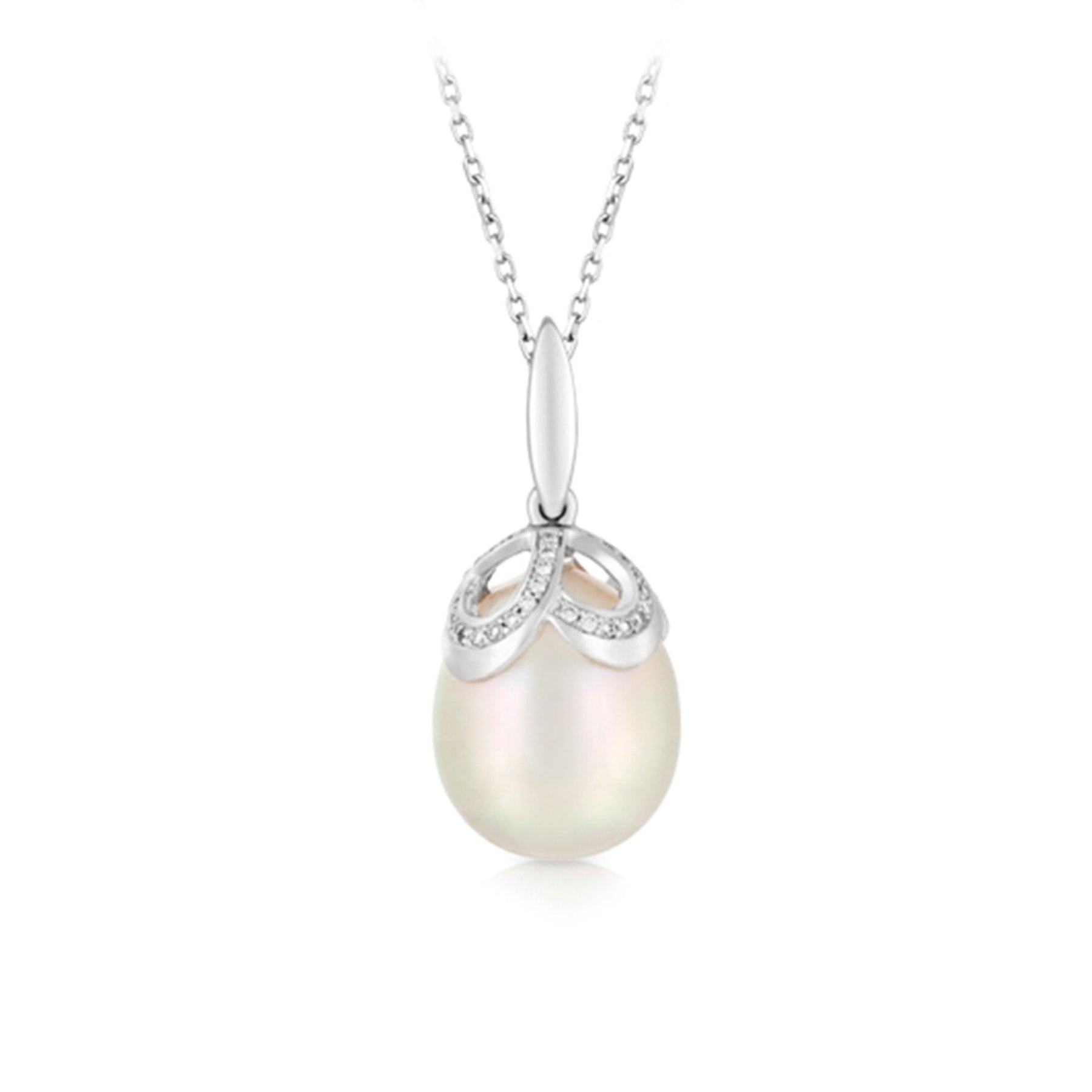 South Sea Pearl Pendant Necklace in 18ct White Gold - Wallace Bishop
