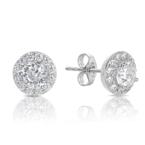 Sterling Silver Earrings Cubic Zirconia Stud Earrings - Wallace Bishop