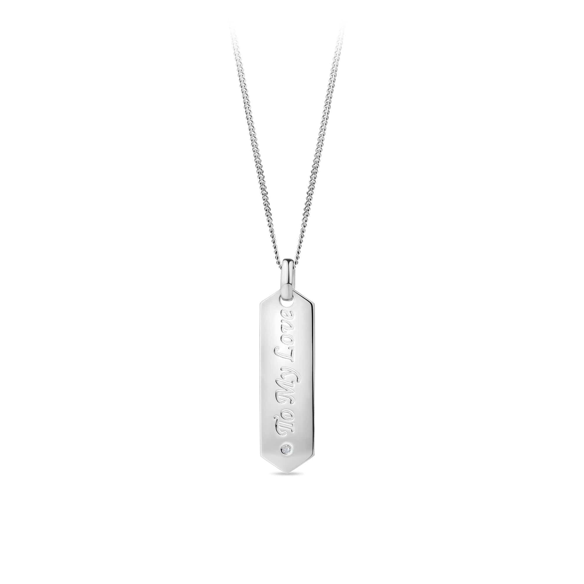 'To My Love' Tag Pendant in Sterling Silver