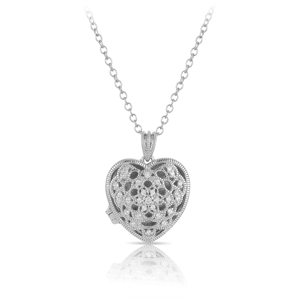 Silver locket hot sale necklace with photo
