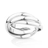 Sterling Silver Rhodium Plate Russian Shape Ring - Wallace Bishop
