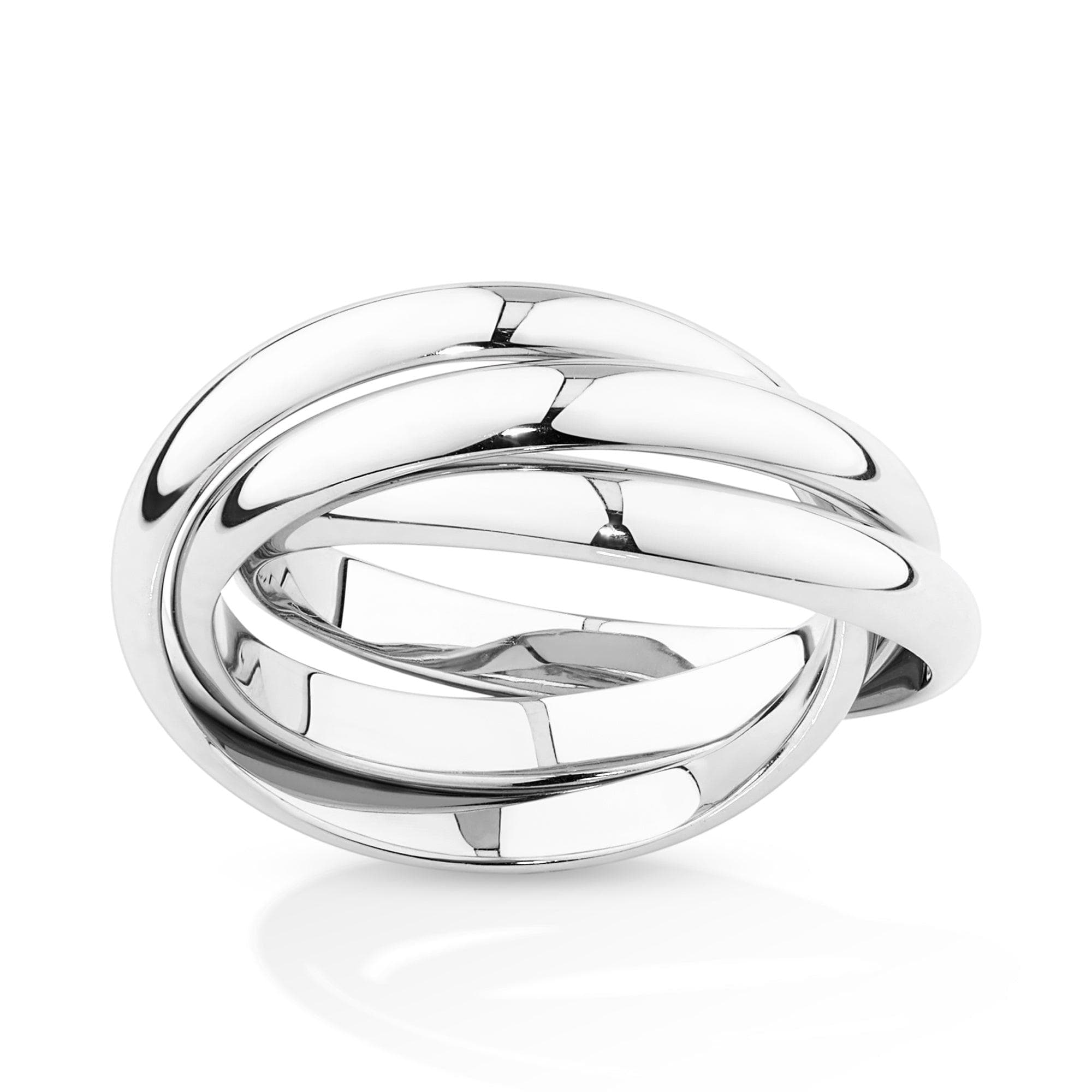 Sterling Silver Rhodium Plate Russian Shape Ring