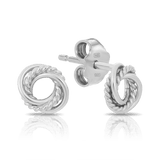 Sterling Silver Twist Stud Earrings - Wallace Bishop