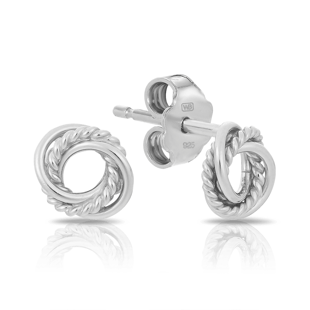 Sterling Silver Twist Stud Earrings