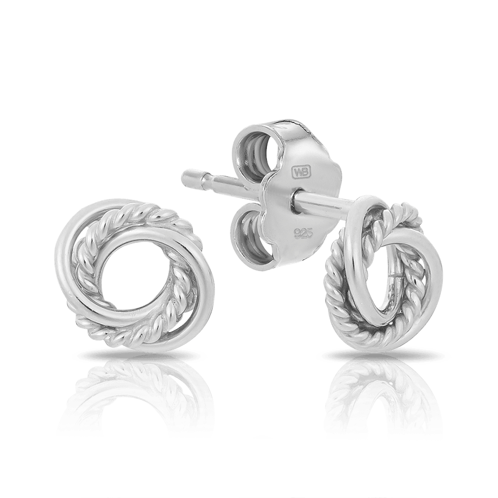 Sterling Silver Twist Stud Earrings - Wallace Bishop