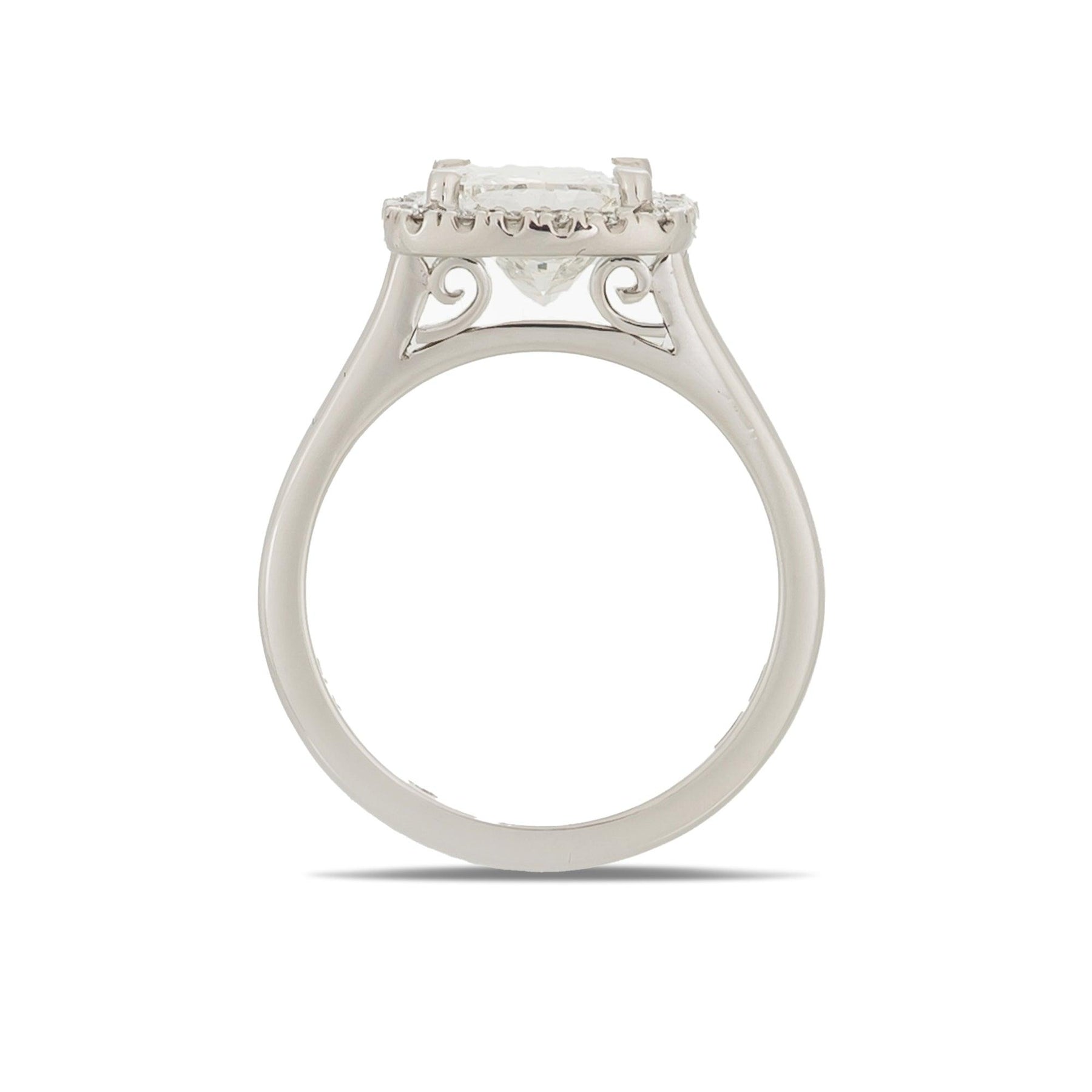 Stuart Bishop Collection Princess Cut Halo Diamond Ring in 18ct White Gold TDW 2.740 - Wallace Bishop