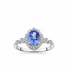 Tanzanite & Diamond Ring in 9ct White Gold
