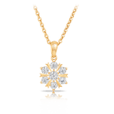 TDW 0.042ct Diamond Snowflake Pendant in 9ct Yellow Gold