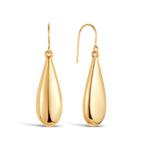 Tear Drop Hollow Earrings in 9ct Yellow Gold