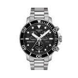 Tissot Men's Seastar Stainless Steel Quartz Chronograph Diver Watch Black Dial T120.417.11.051.00 - Wallace Bishop