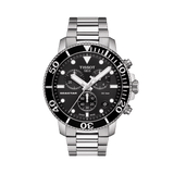 Tissot Men's Seastar Stainless Steel Quartz Chronograph Diver Watch Black Dial T120.417.11.051.00