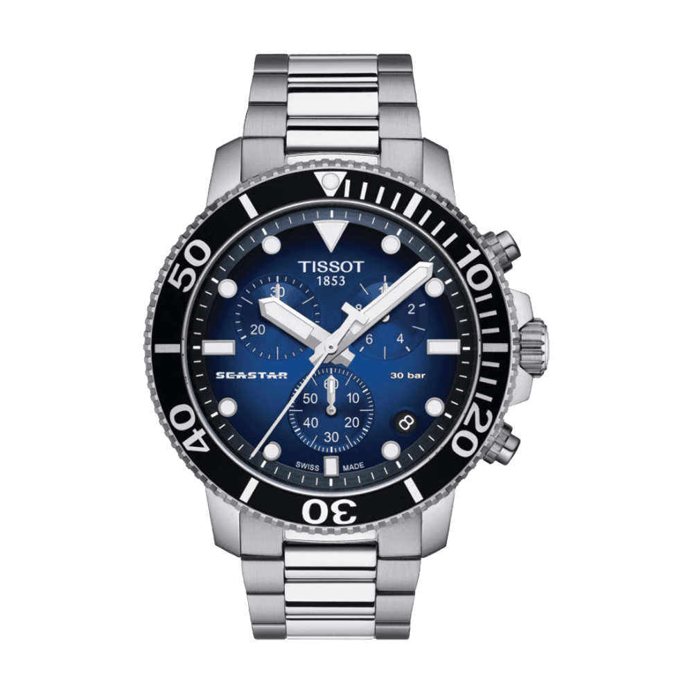 Tissot Men's T-Sport Stainless Steel Quartz Chronograph Seastar Watch Blue Dial T120.417.11.041.01