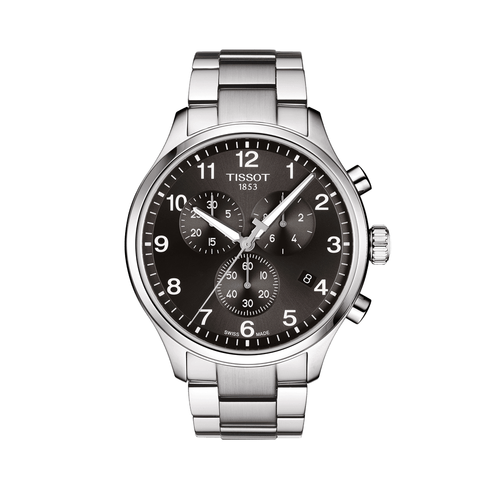 Tissot Men's Stainless Steel Quartz Chronograph Sport Watch Black Dial T116.617.11.057.01
