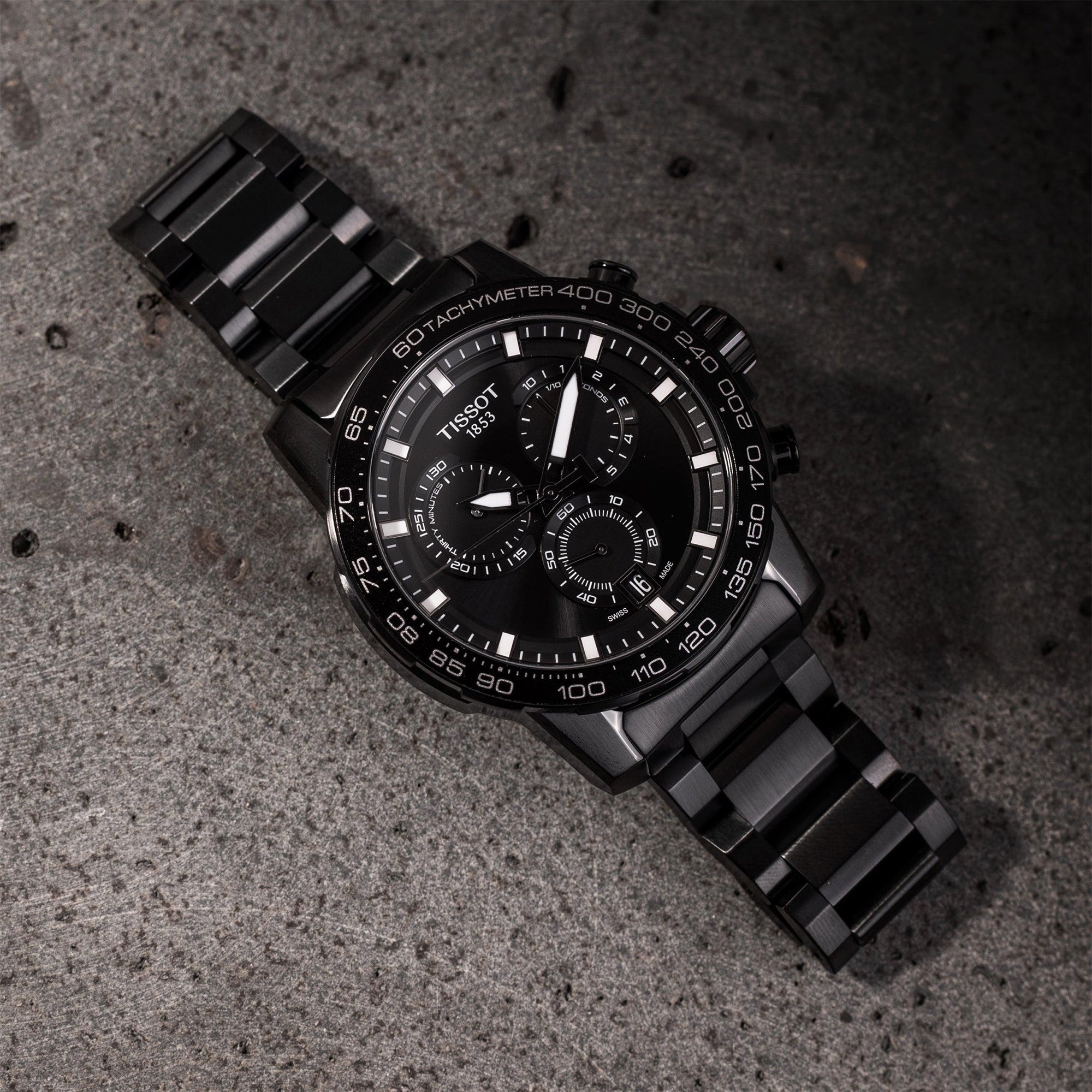 Tissot T-Sport Men's 45.50mm Black and Steel Quartz Chronograph Watch T125.617.33.051.00