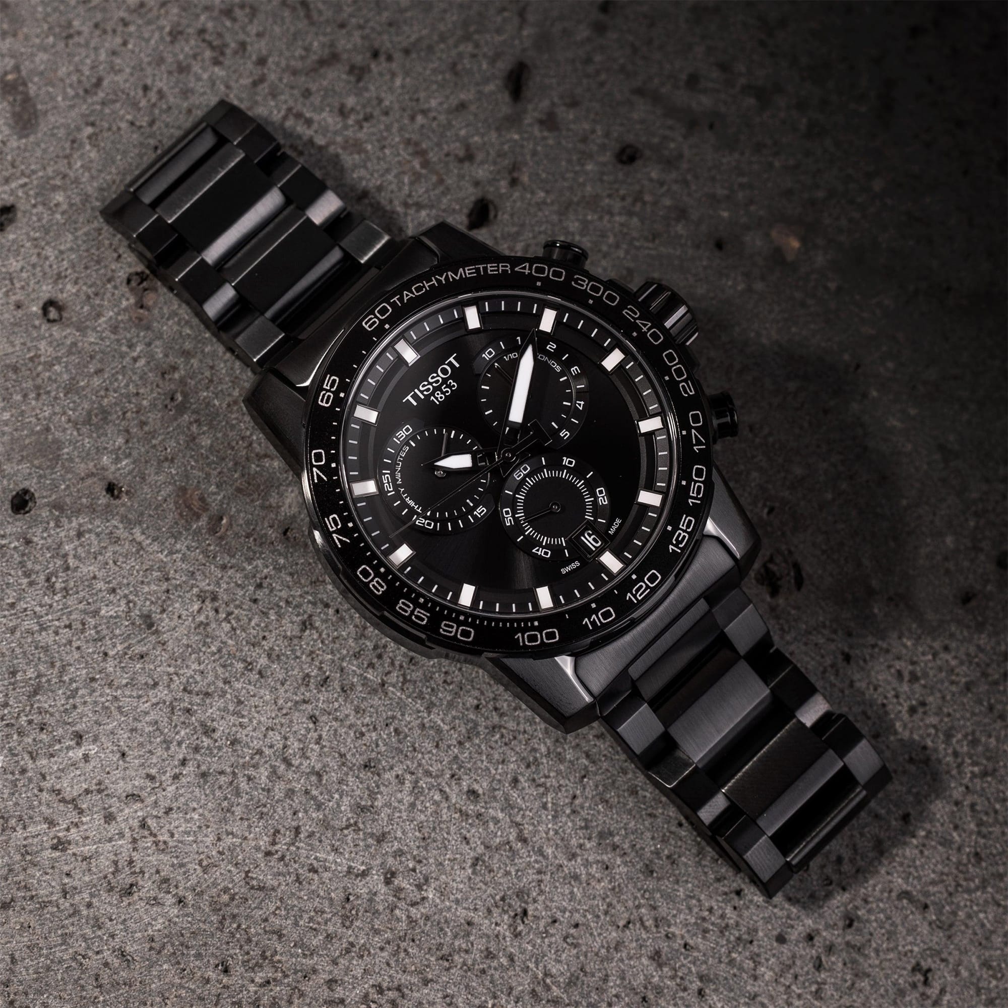 Tissot T-Sport Men's 45.50mm Black and Steel Quartz Chronograph Watch T125.617.33.051.00