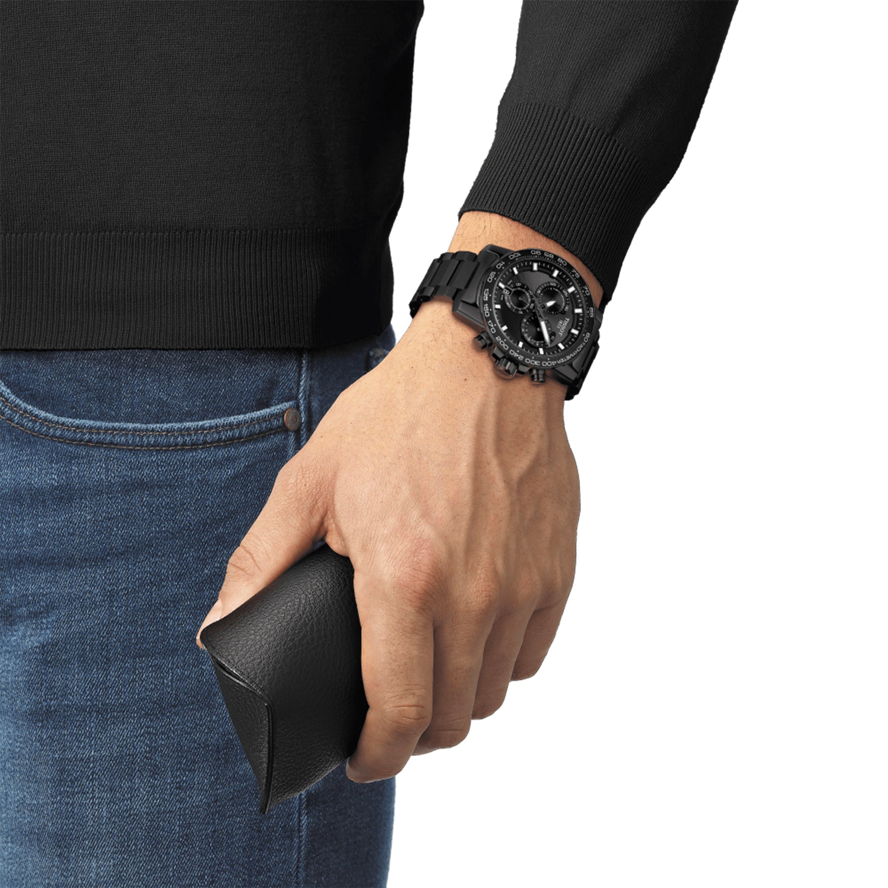 Tissot T-Sport Men's 45.50mm Black and Steel Quartz Chronograph Watch T125.617.33.051.00