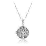 Tree Locket Pendant in Sterling Silver