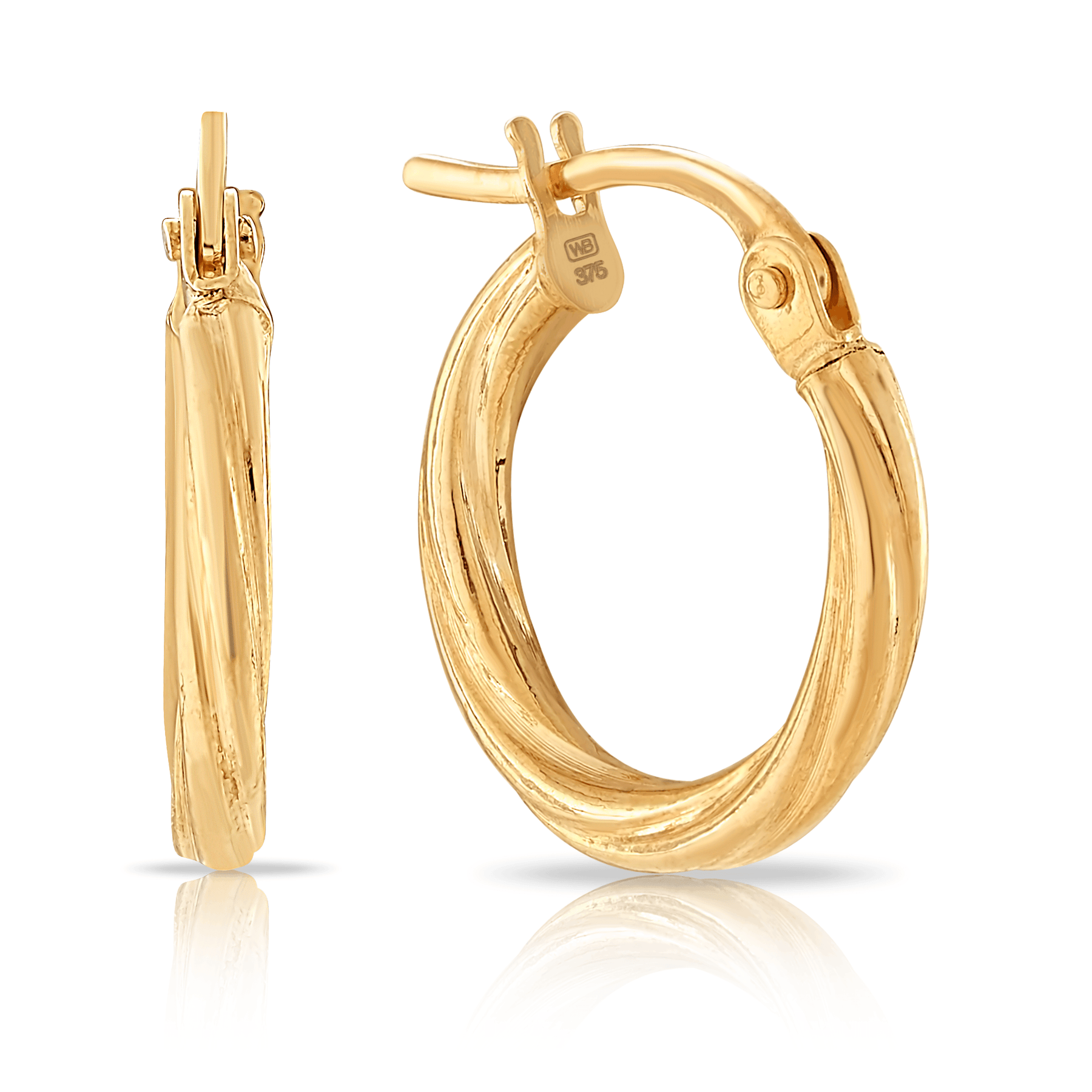 Twist Hoop Earrings in 9ct Yellow Gold - Wallace Bishop