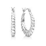 Twist Hoop Earrings in Sterling Silver
