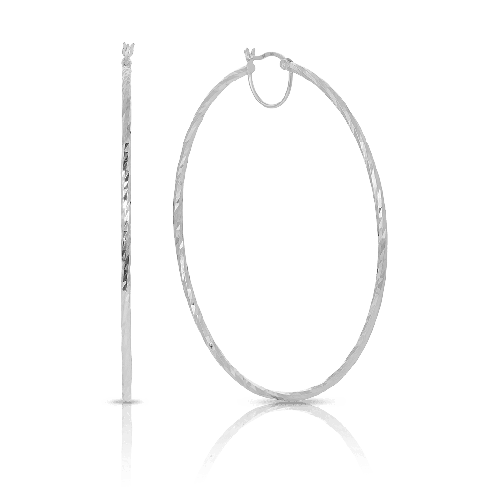Twist Hoop Earrings in Sterling Silver