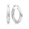 Twist Hoop Earrings in Sterling Silver